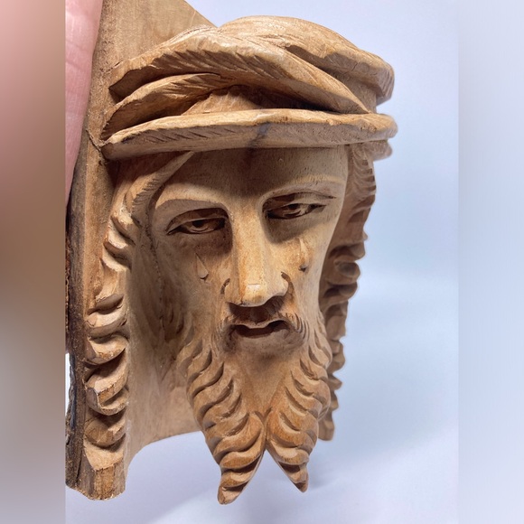 Other - Vintage Weeping Jesus Wood Hand Carved Religious Folk Art